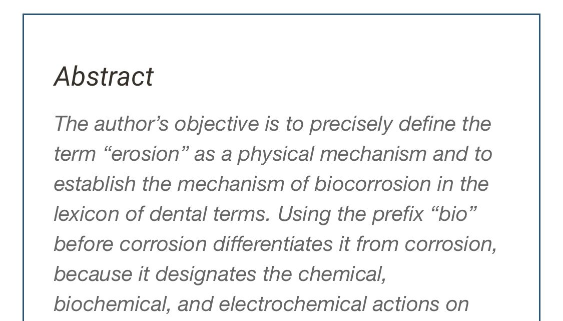 Biocorrosion vs. Erosion: the 21st century and a time to change