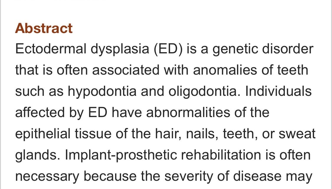 Implant-prosthetic partial-arch restoration in a patient with ectodermal dysplasia